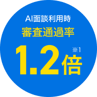 AI面談利用時審査通過率1.2倍※1