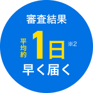 審査結果平均約1日※2早く届く