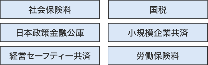 社会保険料 国税 日本政策金融公庫 小規模企業共済 経営セーフティ共済 労働保険料