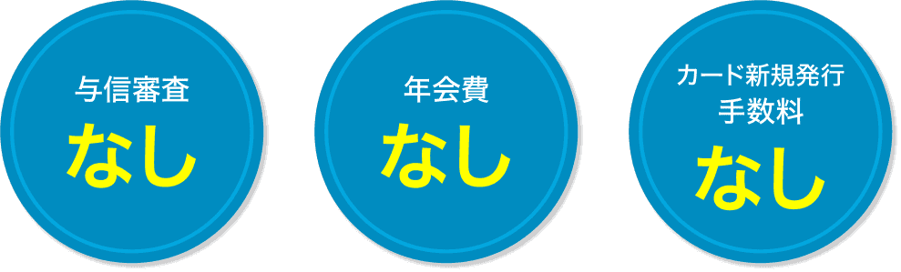 与信審査なし　年会費なし　カード新規発行手数料なし