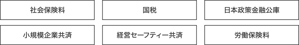 社会保険料　国税　日本政策金融公庫　小規模企業共済　経営セーフティー共済　労働保険料