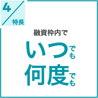 特長4 融資枠内でいつでも何度でも